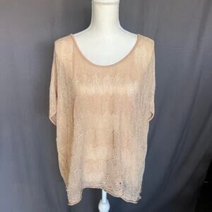 Boho tan knitted slouchy top